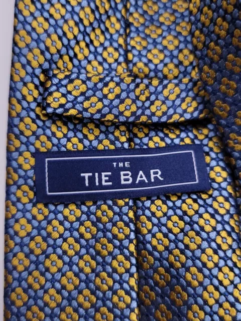 The Tie Bar Mens Formal Necktie 58"Lx3"W Gold/Blue Neck Tie 3