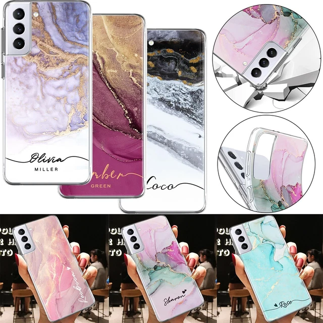 Phone Case For Samsung Galaxy A13 A53 A14 S23 S22 Marble Personalized Slim Cover