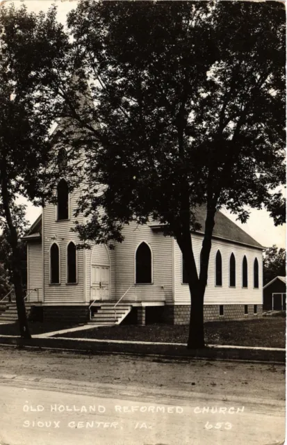 PC CPA US, IA, SIOUX CENTER, REFORMED CHURCH, REAL PHOTO POSTCARD (b6838)
