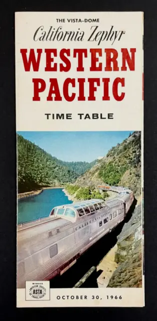 1966 Vista-Dome California Zephyr Western Pacific Train Time Table VTG Brochure