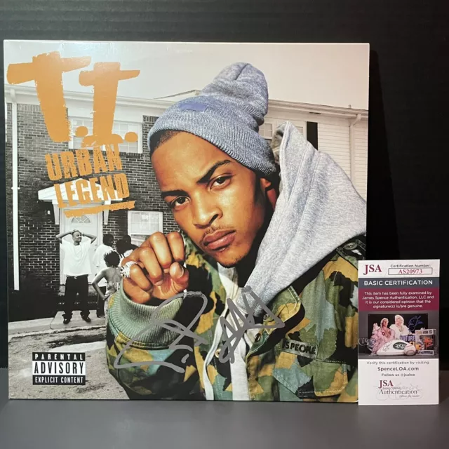 Rapper T.I. Signed Urban Legend Vinyl Autographed Album Record JSA COA (Smudged)