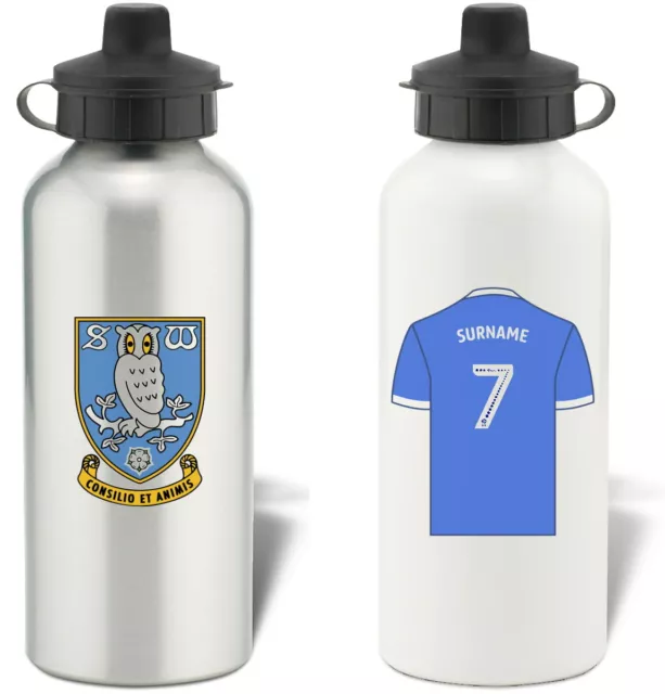 Personalised Sheffield Wednesday FC Aluminium Water Bottle - Free Delivery