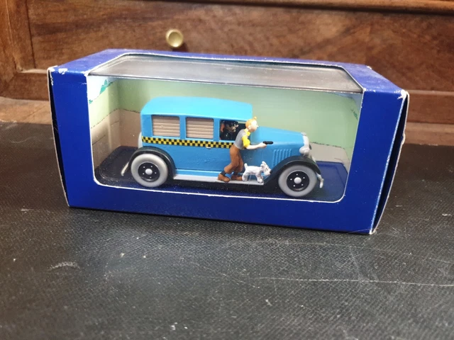 Voiture Miniature Tintin 1/43 - Taxi Panhard De L'album 'Coke En Stock' - Neuf Sous Boîte Atlas