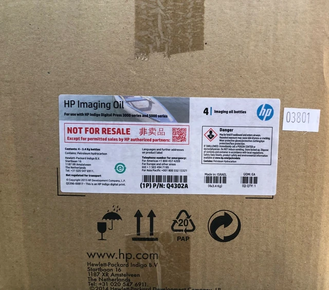 HP Imaging Oil Q4345A - for presses WS6800 and 7800 - Bidon de 5,2 kg NEW