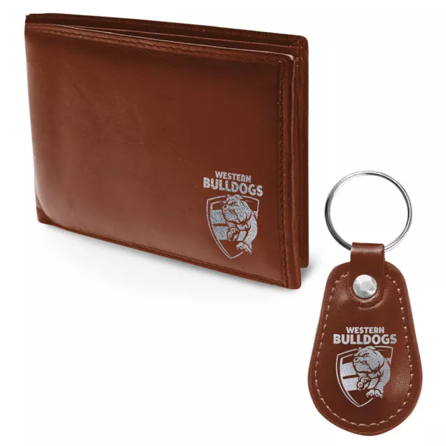 AFL Western Bulldogs PU Leather Wallet & Keyring Gift Pack - Fathers Day