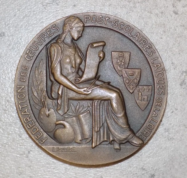 Médaille Brevet Scolaire FFN - Fédération Française De Natation, Argent Plaqué