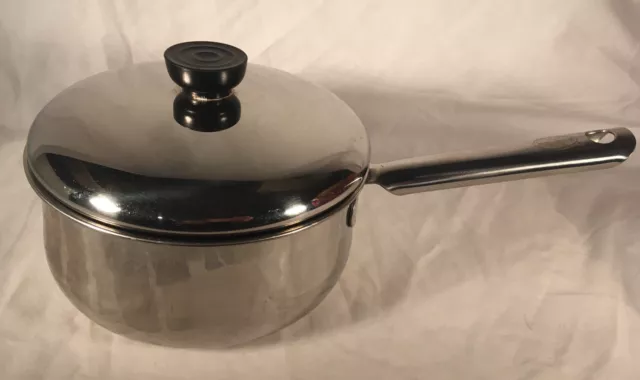 Revere Ware 3 Piece Cookware Copper Bottom W/Lids Stainless Steel