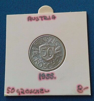 Austria coin, 50 Groschen 1955, Aluminium-magnesium, Austria coat of arms !