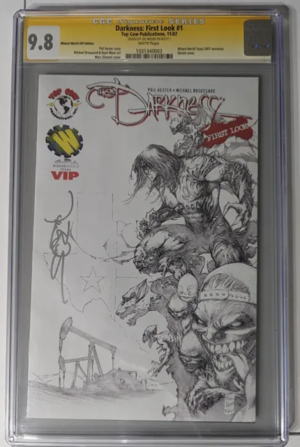 THE DARKNESS: FIRST LOOK #1 CGC SS 9.8 Wizard World VIP Sketch Cover Edition HTF