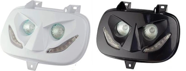 Phare Double Universel Pour Moto - Noir Ou Chrome, Ampoule H4, Compatible Yamaha Honda Suzuki