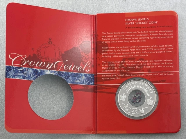 2002 CROWN JEWELS $1 Perth Mint 0.8oz 99.9% Silver Locket