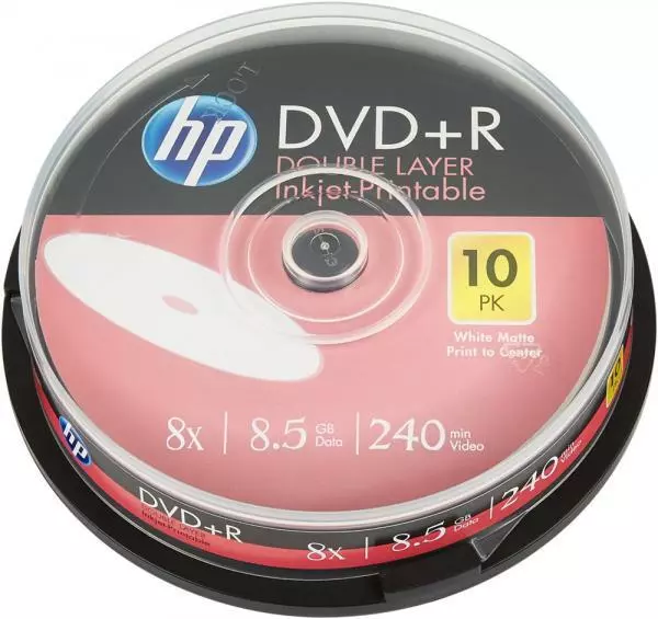 30 HP Rohlinge DVD+R Double Layer full printable 8,5GB 8x Spindel