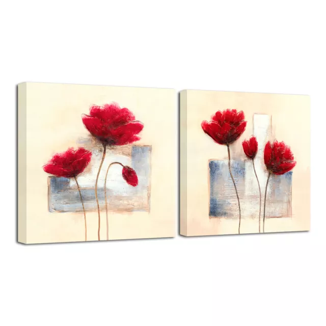 Modern Canvas Print Painting Abstract Flowers Home Decor Wall Art Poster Framed