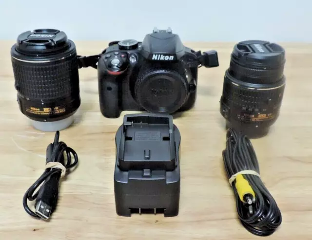 Nikon D3300 DSLR Camera with AF-S DX VR 18-55mm Lens and AF-S DX VR 55-200mm