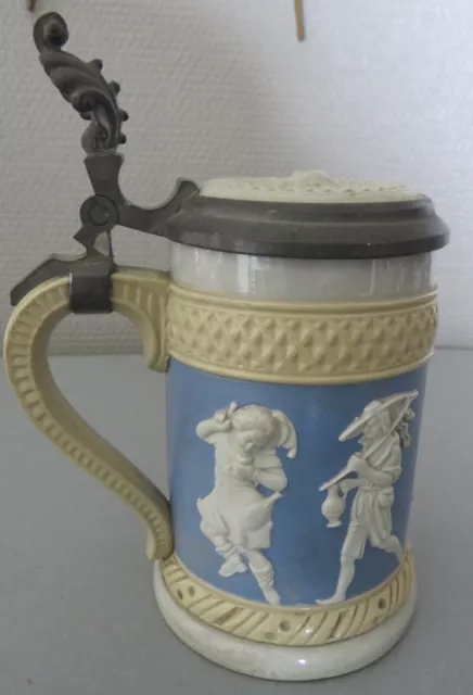 Ancienne  Chope À Bière En Grès Villeroy & Boch Mettlach