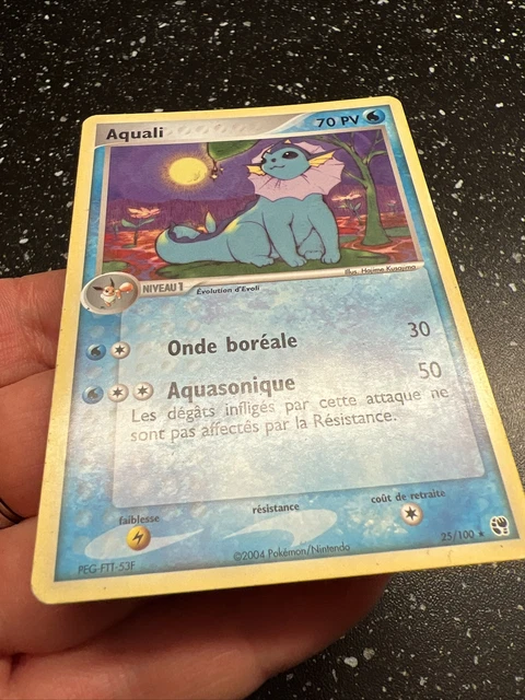 Pokemon Aquali Card 25/100 Rare Ex French Sandstorm Vf fr 4