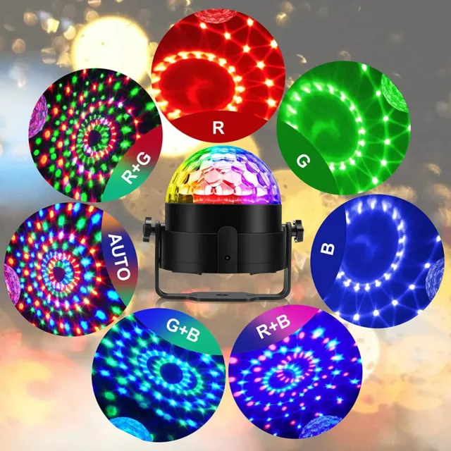 Boule Disco Commande Vocale 7 Couleurs Jeux lumière Disco 360° Rotative USB 4M 2