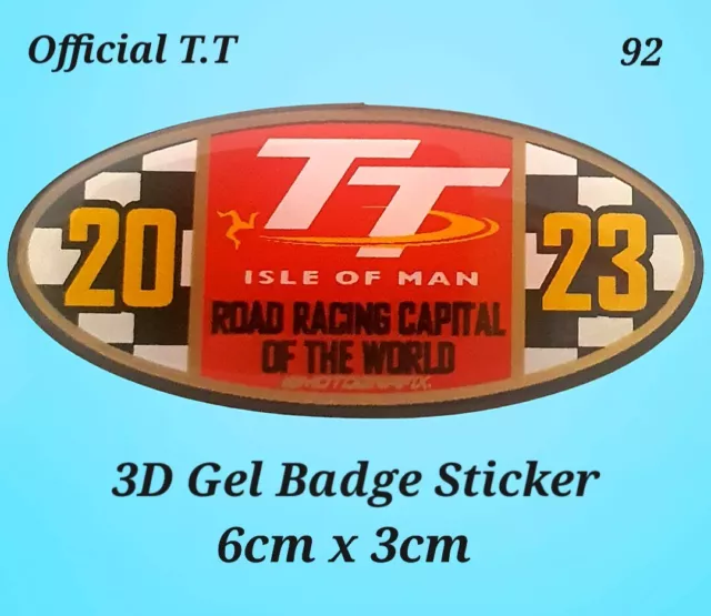 Isle of Man TT Road Racing Capital of the World Oval Gel Badge Sticker