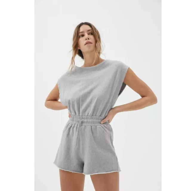 Out From Under Urban Outfitters Tina Terry Romper Cutout Dress Gray M New 223304