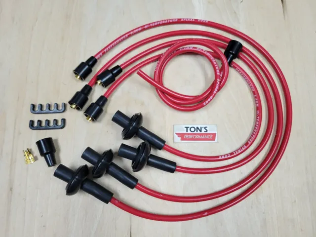 Ton's Red 8mm Silicone Spark Plug Ignition Wire Kit Aircooled VW Bug Spiral Core