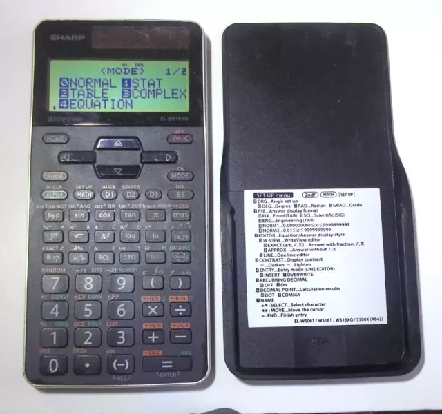 Sharp EL-W516XG WriteView Scientific Calculator w Cover. 640 Functions. 7 Modes.