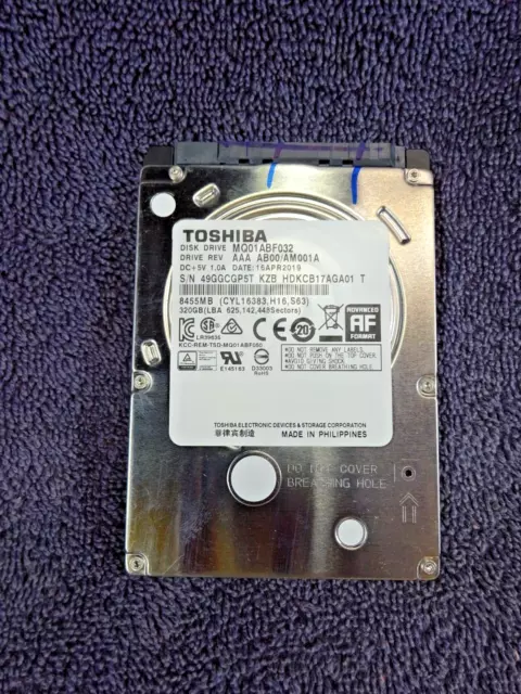 Toshiba MQ01ABF032 320GB 8MB 5400RPM SATA 2.5" 7mm - Thin