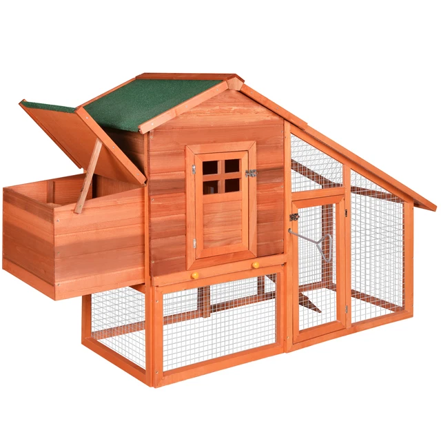 Wooden Rabbit Chicken Pet Coop Nesting Box Hen Cage Bunny Hutch Backyard House