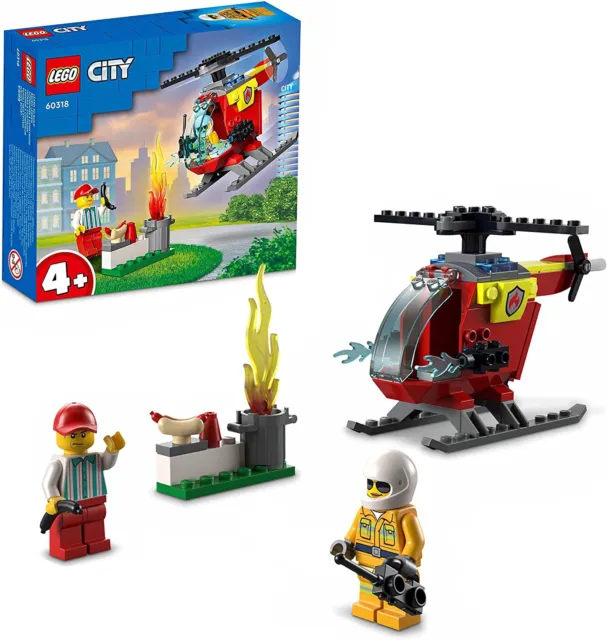 LEGO City 60318 Feuerwehrhubschrauber Feuerwehr-Spielzeug für Jungen und Mädchen
