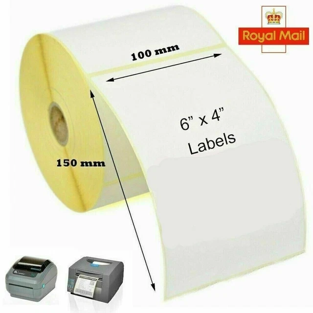 ROYAL MAIL THERMAL Labels 4x6 Inch Zebra Printer Labels 500 Labels Per