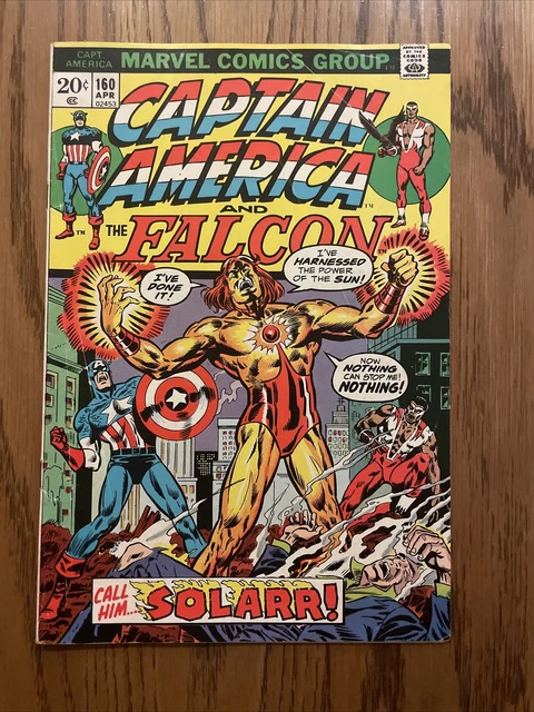 Captain America #160 (Marvel 1973) & the Falcon, 1st Appearance of Solarr! FN