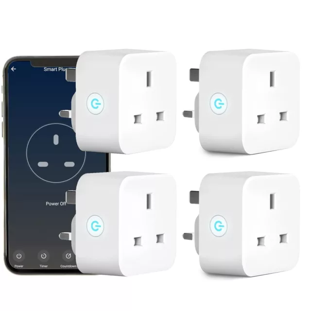 Smart Plug - app & voice control / wifi / Alexa & Google - PACK OF FOUR