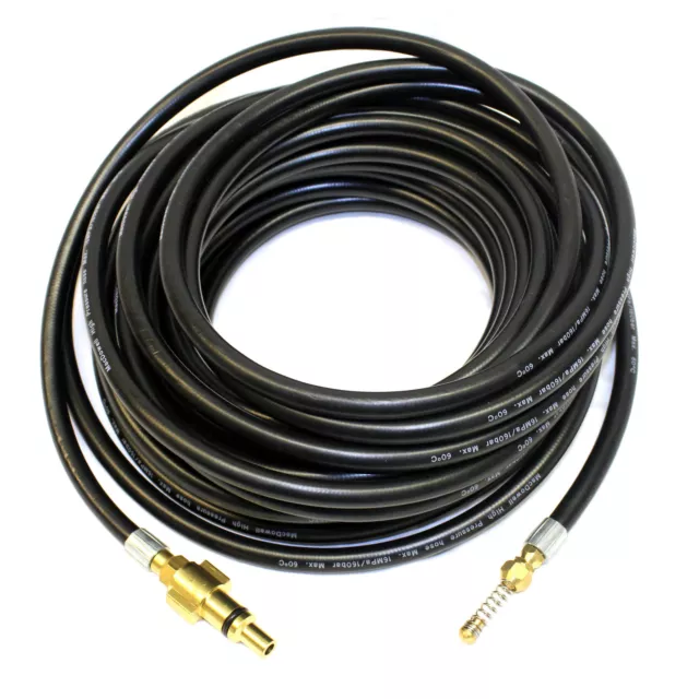 20m Flexible Drain Hose - Wiggly End Nozzle Lavor Pressure Washer Cleaning