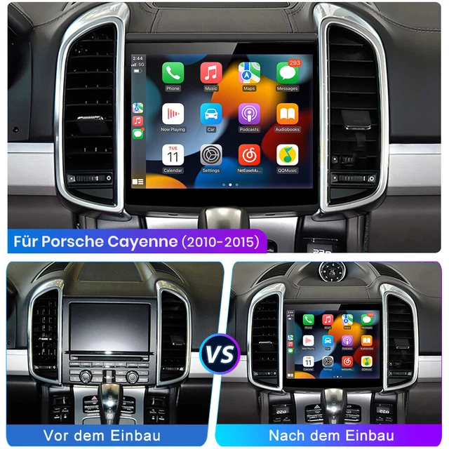 erisin 8 Core [4+64GB] Android 14 Autoradio GPS Navigatore per Porsche Cayenne Supporto GPS Carplay Android Auto DSP Bluetooth 5.0 DVD Wifi 4G DAB+ TPMS