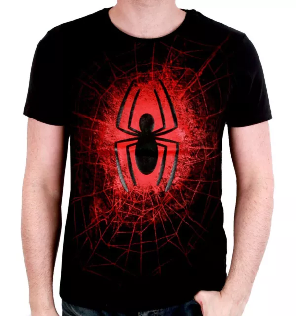 Red Spiderman Chest Logo Marvel Comics officiel T-shirt Hommes unisexe