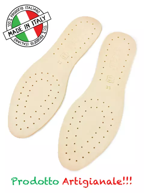 Solette per scarpe uomo donna in cuoio vera pelle traspirante n. dal 35 al 46