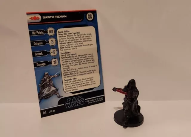 Star Wars Miniatures The Force Unleashed Darth Revan 01/60 VR W/card