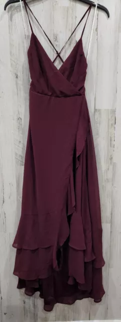 LULUS Size XS In Love Forever Plum Lace Up High Low Maxi Dress**Gorgeous**NWOT**