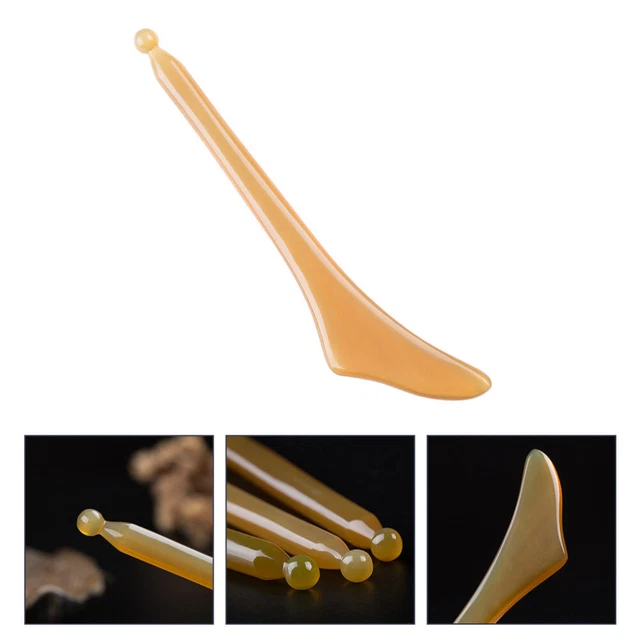 1 pieza Gua Sha Yak Horn Massage Board Punto de Acupuntura Rascado Cara Cuerpo