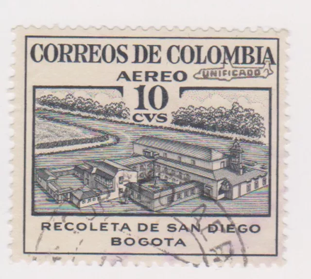 (COA-4) 1957 Colombia 10c grey air