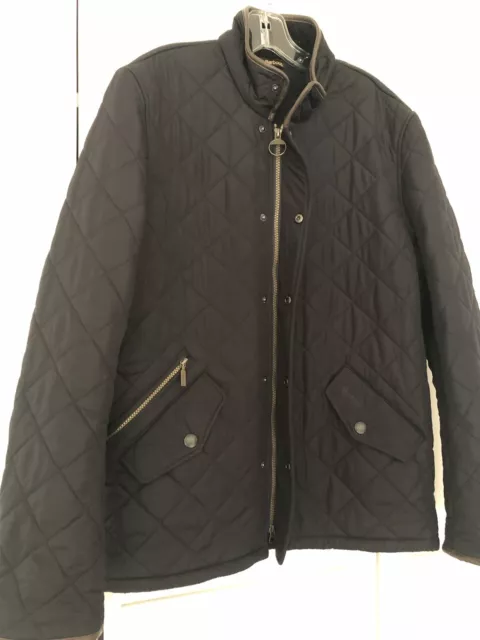 Men’s Barbour Powell Regular Fit Quilted Jacket in Black Size Small 3