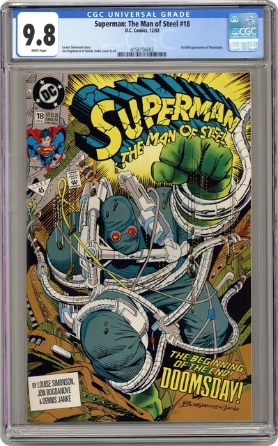 Superman The Man of Steel #18 CGC 9.8 1992 4156156002 1st full app. Doomsday