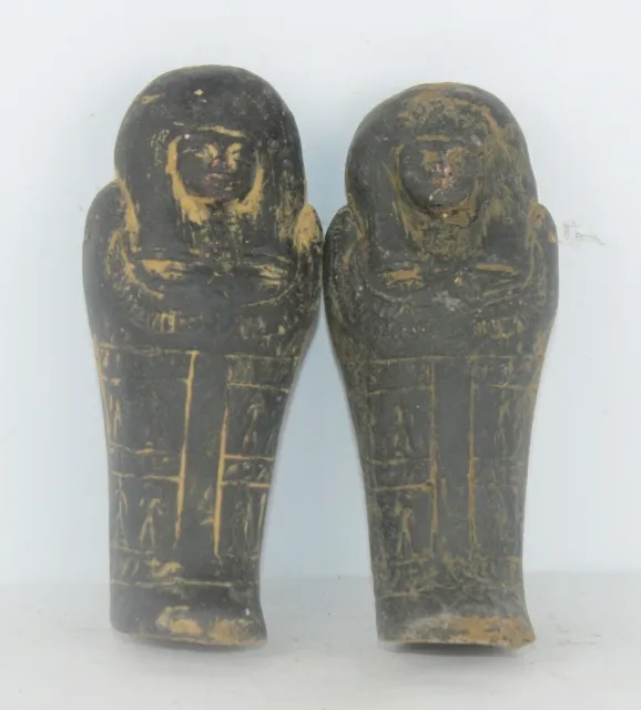 Raras y antiguas estatuas faraónicas antiguas de 2 Ushabti antes de Cristo...