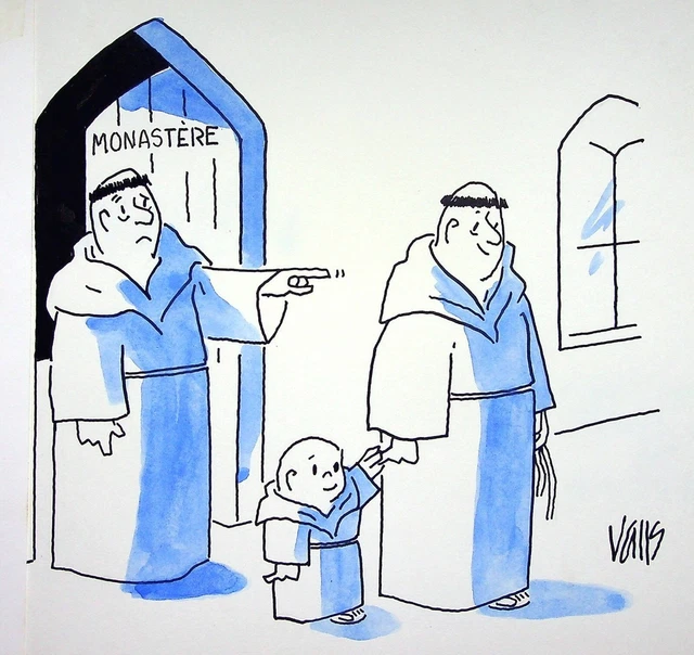 [HUMOUR - PRESSE] Guy VALLS : Monastère, DESSIN Original signé EUR 89 ...