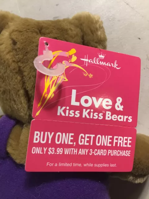 Pair Hallmark Love And Kiss Kiss Plush Bears With Magnetic Noses Valentine Day 3