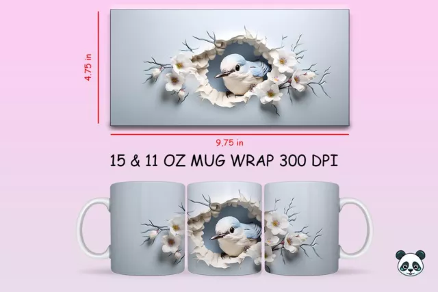 3D Sparrow Mug,Coffee Mug Gift for Dad, Mom,Daughter,Son,Birthday Present Idea