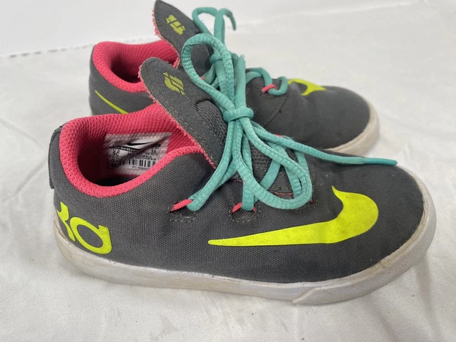 Kid’s Nike Shoes Size 9C Kevin Durant KD Vulc 684167-004 Gray Canvas J30