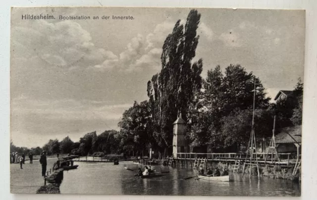 AK Hildesheim Bootsstation an der Innerste gelaufen 25.09.1914 Feldpost