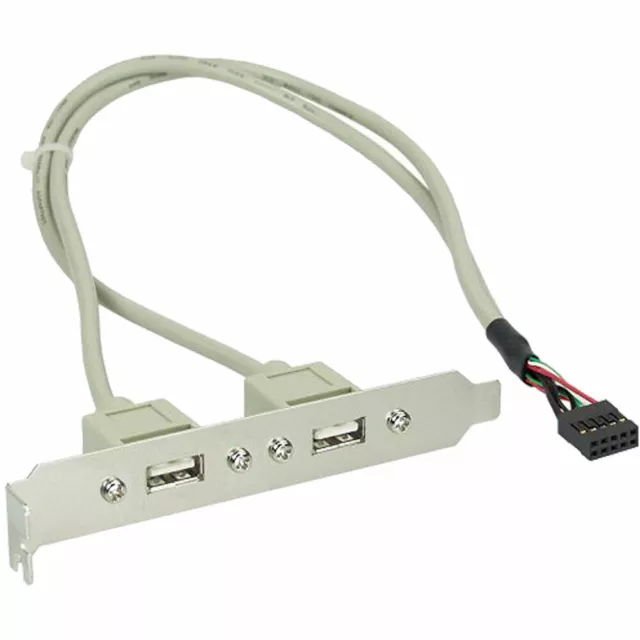 INL InLine® Staffa PCI, 2 porta USB 2.0 esterne, 1x IDC 10 pin femmina interna,