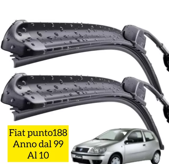 2 SPAZZOLE TERGICRISTALLO ANTERIORI FLAT per FIAT PUNTO 188 da 99 a 10 525+450mm