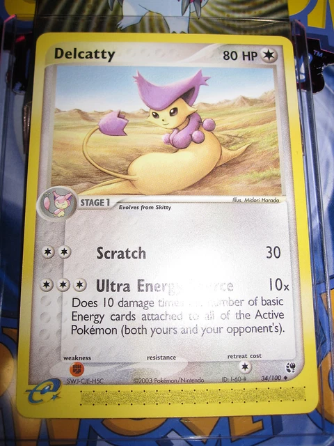 Pokemon Mint (◕‿◕✿) Ex Sandstorm English Delcatty 34/100 Unco 1St Edition (2003)